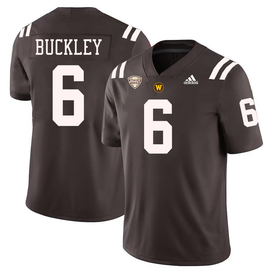 #6 Jalen Buckley Western Michigan Broncos College Football Jerseys Stitched-Brown